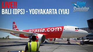 LIVE Flight Bali DPS to Yogyakarta YIA AirAsia  Microsoft Flight Simulator 2020 Indonesia [upl. by Reeba157]