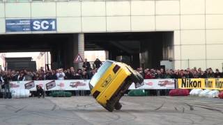 Driving on 2 Wheels Stunt Show  Car Rides on Two Wheels Video [upl. by Kinom]