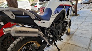 Honda Transalp 750 HP Corse high mount exhaust riding sound [upl. by Kaplan]