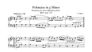 Bach Polonaise in G minor BWV Anh 119 [upl. by Adlecirg308]