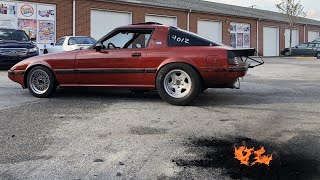 Johns 650hp Drag Rx7 Vs Mikes 500hp Daily Rx7 Shop Burnouts  Fire Truck amp Cops Show Up [upl. by Atalya618]