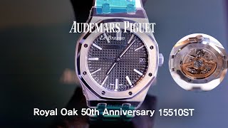 Audemar Piguet Royal Oak 50th Anniversary Watch Khaki Green 15510STOO1320ST04  Eleven Eleven NY [upl. by Biddle]