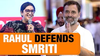 Rahul Gandhi Defends Smriti Irani  Humiliating Others Sign Of Weakness  News9 [upl. by Ynnaj]