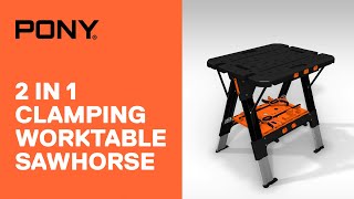 Pony  2 in 1 Clamping Worktable Sawhorse [upl. by Engis226]