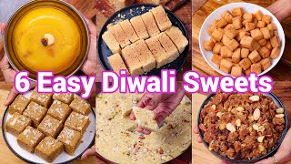 Diwali Recipes 2024  Quick amp Easy Sweets amp Desserts  6 Instant Healthy Deepavali Recipes [upl. by Hitoshi]