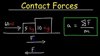 Calculating Contact Forces Between Two Blocks Using Free Body Diagrams [upl. by Guinevere]