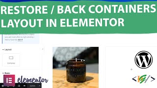 How to Restore  Back Container Layout After Active  Inactive Flexbox in Elementor Editor WordPress [upl. by Nuhsar]