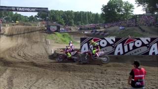 Antonio Cairoli vs Tim Gajser insane battle MXGP of LombardiaItaly Mantova 2016 [upl. by Notnilc]