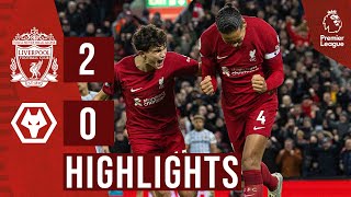 HIGHLIGHTS Liverpool 20 Wolves  van Dijk amp Salah goals seal win over Wolves [upl. by Mosa763]