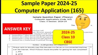 sssci2022 Analysis of computer application code 165 CBSE Sample Paper solution 202425 class 10 [upl. by Dorlisa381]