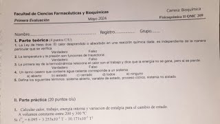 1er parcial 12024 físicoquimica 2 parte 3 BIOQUIMICA [upl. by Camarata]