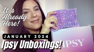 JANUARY 2024 IPSY GLAM BAG amp BOXYCHARM UNBOXINGS amp SWATCHES [upl. by Lledrac]