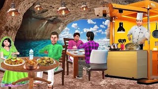 Cave Restaurant Worlds Famous Street Food Cooking Hindi Kahani cartoon trading video [upl. by Kellen898]