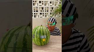 Thief and Policeman  Watermelon as a Safe 👮🧳🤣🍉 [upl. by Drawets315]