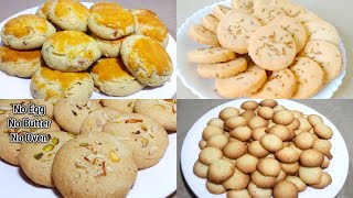 4 Bakery Biscuit Recipes  Eggless Suji Biscuit Almond Nan Khatai Zeera BiscuitAnday Wale Biscuit [upl. by Drazze]