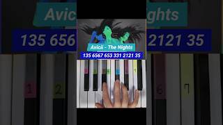 Avicii  The Nights easy piano tutorial shorts pianotutorial [upl. by Aihsenot424]