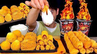 ASMR BHC 신메뉴는 못참지😁크림치즈 트위스트 뿌링클 고스트페퍼 먹방 Sweet Cheese Ball Menbosha Corn Dog Ghost Pepper MuKBang [upl. by Seldan]