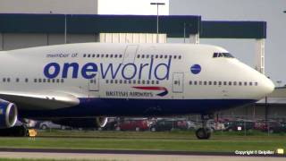 British Airways 747400 arriving in the oneworld Livery HD [upl. by Vieva167]