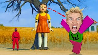 PLAYING ROBLOX SQUID GAME Is Ellen Mystery Neighbor the Doll [upl. by Ecnarretal]