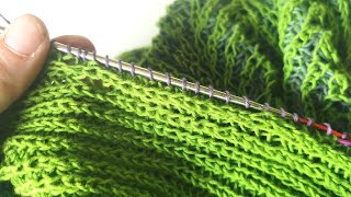 Maschen aus Rand aufnehmen und stricken  Pick up and knit stitches [upl. by Derr]