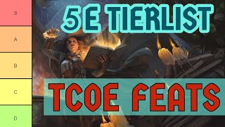 TCoE feats RANKED  DnD 5e Tierlist [upl. by Akemrej565]