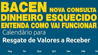 NOVA CONSULTA BACEN DINHEIRO ESQUECIDO COMO VAI FUNCIONAR VALORES A RECEBER [upl. by Nodroj]