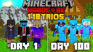 We Survived 100 Days in 118 Minecraft Hardcore  TRIO Minecraft Hardcore 100 Days [upl. by Cazzie]