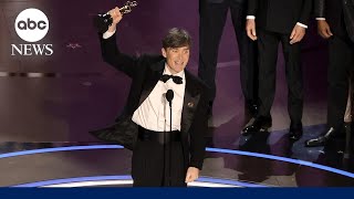 Oscars 2024 Cillian Murphy accepts Academy Award for Best Actor in Oppenheimer [upl. by Wane]