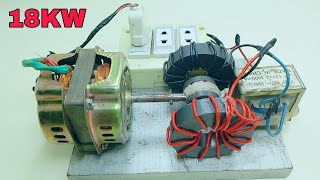 Ac 230V Generator How To Make Electricity 18KW With Copper Wire Using Magnet And Transformer [upl. by Theadora]