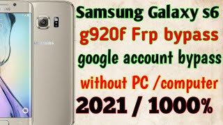 Samsung Galaxy s6g920f Frp google account bypass without PC latest security 100 [upl. by Rednasyl]