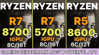 R7 8700G VS R5 8600G VS R7 5700G VS R5 5600G AMD MOST POWERFUL APU TEST [upl. by Assylem]