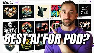 🤑BEST AI Art Generator for PRINT ON DEMAND Mystic POD Tutorial [upl. by Feenah]