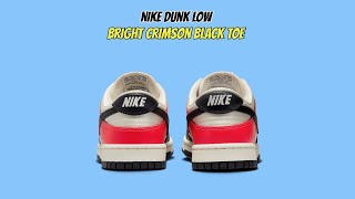 Nike Dunk Low Bright Crimson Black Toe [upl. by Adnilahs]