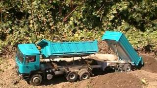 RC HEAVY CONSTRUCTION SITE MUST SEE BIG RC SCALE MODELS RC TIPPER AND TRAILER [upl. by Attenehs]