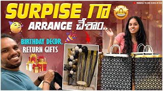 Abhi కోసం surprise party arrange చేసాం 🤩 Decoration under 35 return gifts basement clean up [upl. by Frederico]