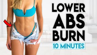 LOWER ABS BURN  10 minute Home Workout Challenge [upl. by Eelarat]