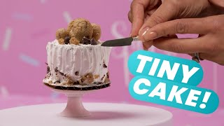 I made a TINY Chocolate Chip Cookie CAKE With Tiny Baking Queen Sugarpusher  How to Cake It [upl. by Conah671]