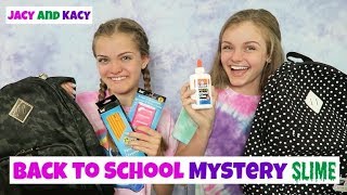 Back to School Mystery Slime Challenge  Jacy and Kacy [upl. by Eriam]