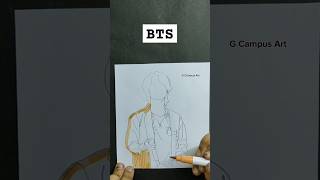 BTS Fan Art Drawing art shorts ytshorts cartoon [upl. by Eenahs]