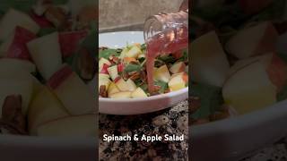 Add a handful of spinach bacon bits diced apple and pecans to a bowl with WaldenFarms dressing [upl. by Nospmis187]