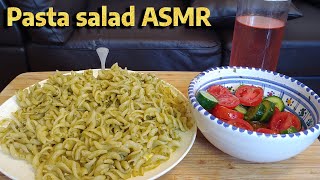 ASMR PASTA PESTO WITH CRUNCHY SALAD MUKBANG EATING SHOW [upl. by Ahsrats]