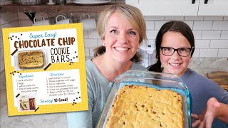 Lazy Chocolate Chip Cookie Bars 4 Ingredient Recipe SO Easy SO good [upl. by Essiralc223]