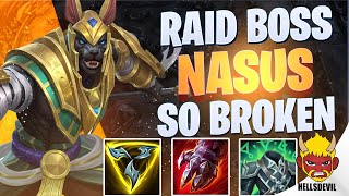 WILD RIFT  RAID BOSS NASUS IS SO BROKEN NOW  Challenger Nasus Gameplay  Guide amp Build [upl. by Stralka758]