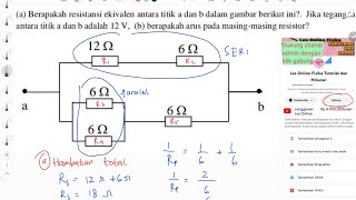 menghitung hambatan ekivalen antara titik a dan b dari lima buah resistor seri paralel [upl. by Huang]