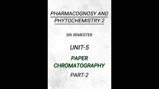 Pharmacognosy25th semUnit5Paper chromatography pharmacy pharmacynotes shortsfeeds shorts [upl. by Nasia]