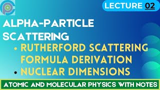 alphaparticle scattering  rutherford scattering formula derivation  nuclear dimensions [upl. by Bollen]