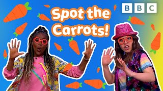 SPOT THE CARROTS with Joanna and Evie  CBeebies [upl. by Waverley823]