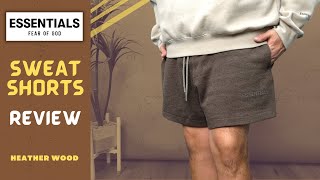 Fear OF God Essentials Sweat Shorts Review  Heather Wood Core Collection 2024 [upl. by Rez]