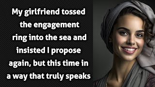 My girlfriend tossed the engagement ring into the sea and insisted I propose again but this time in [upl. by Karlotte253]