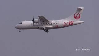 JAC ATR ATR42600 JA02JC Landing at Osaka [upl. by Durwin]